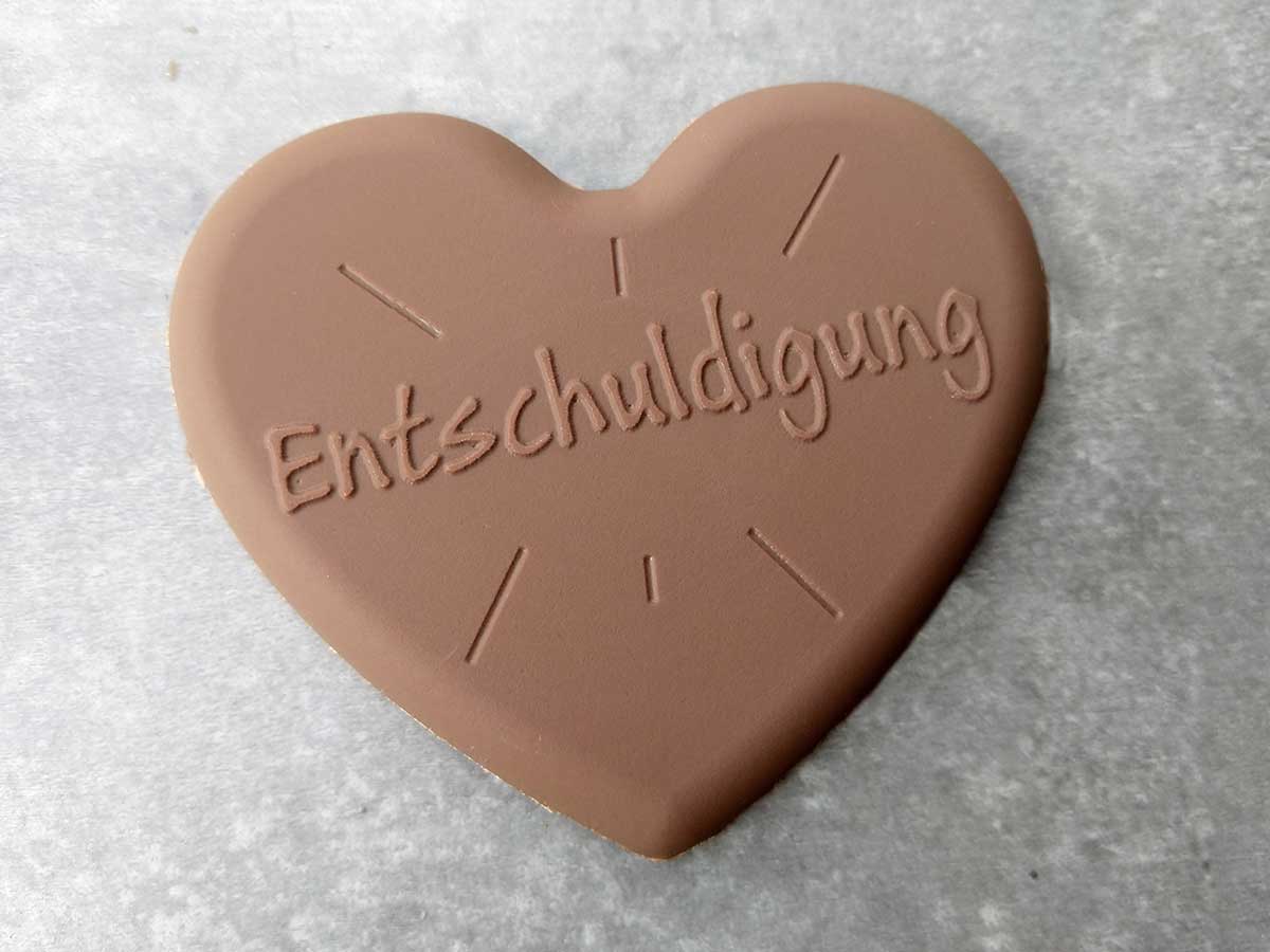 Chocolate heart "Entschuldigung"