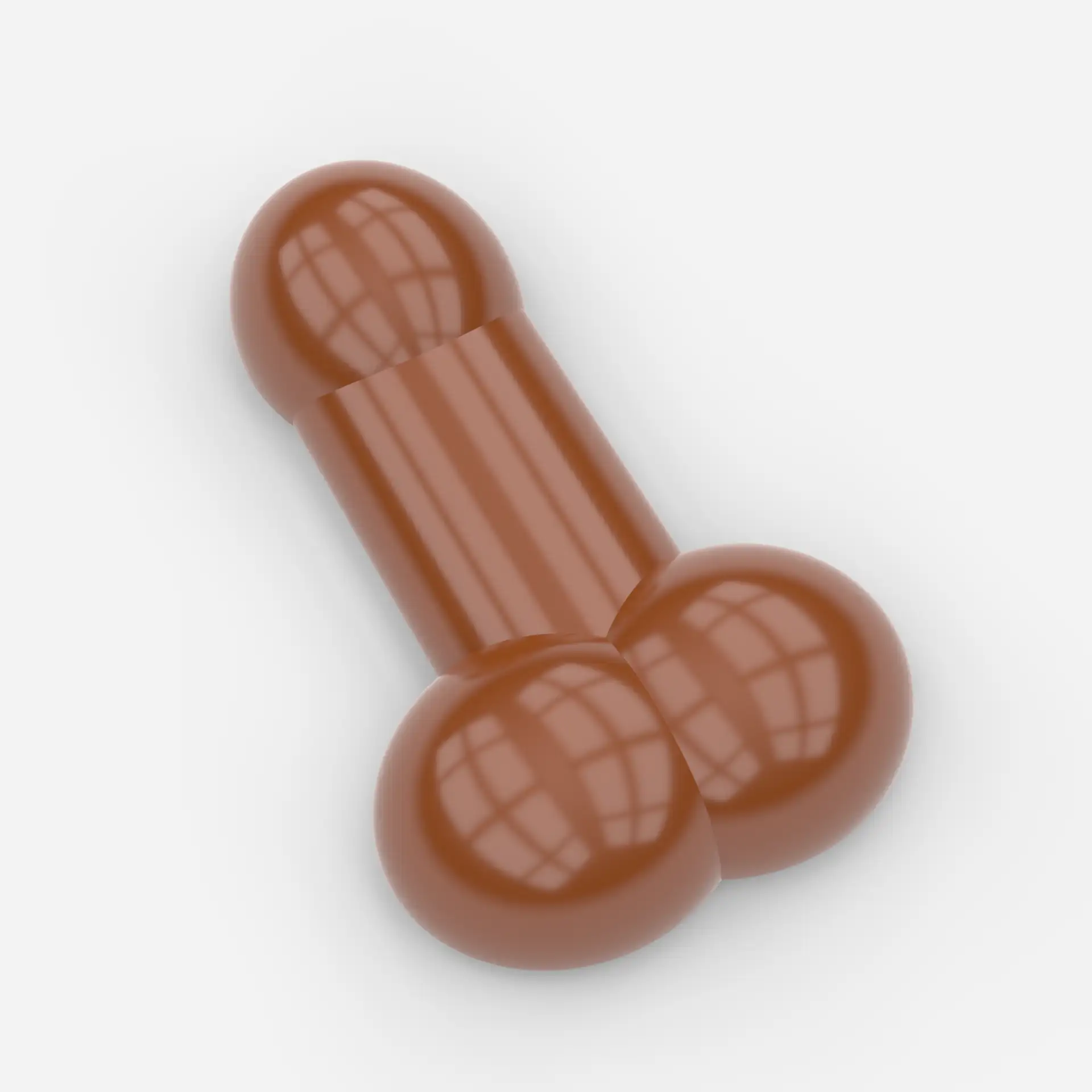 Zwölf kleine Schokoladenstücke in Penisform – humorvoll & detailreich