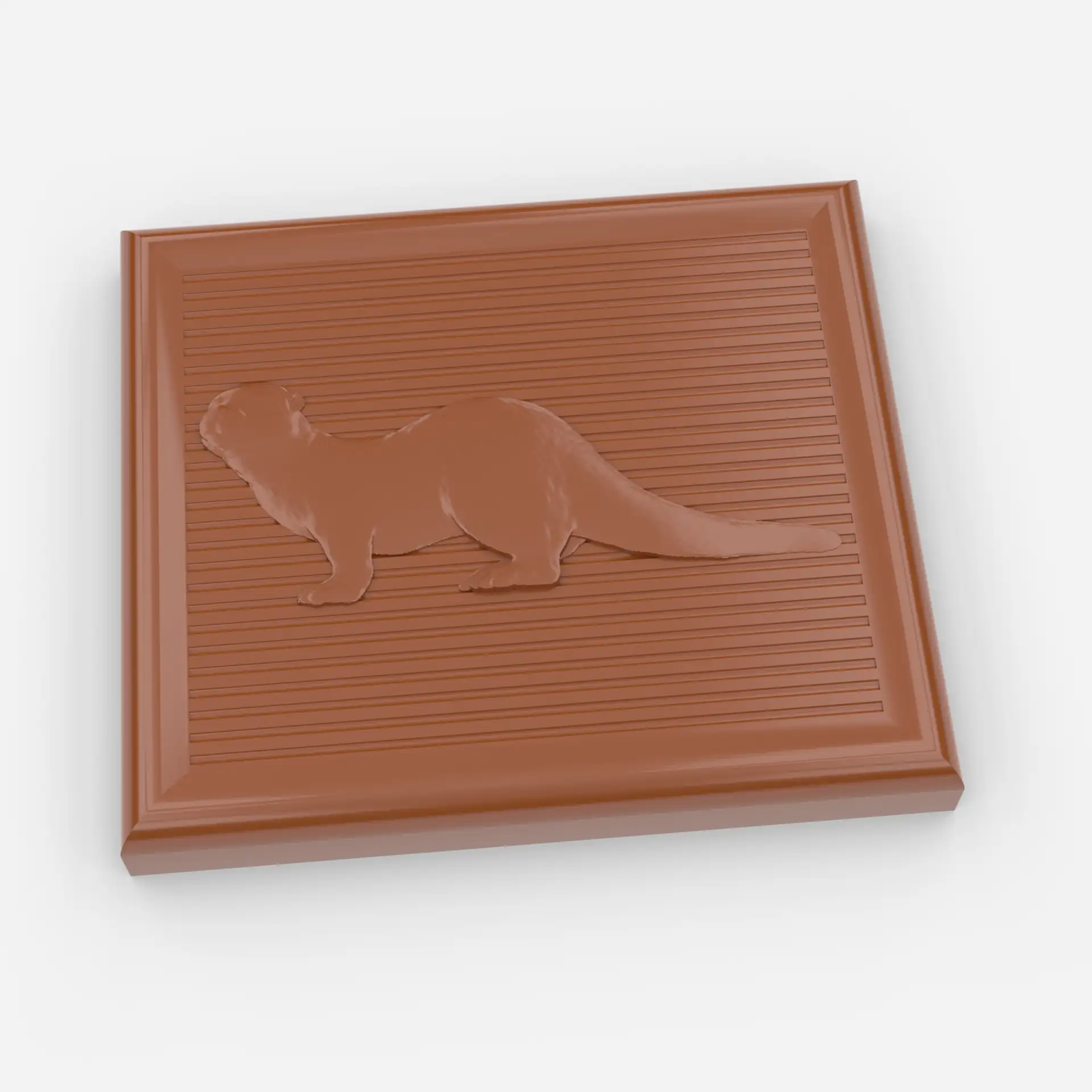 Mini-Schokoladentafel mit Otter aus Schokolade