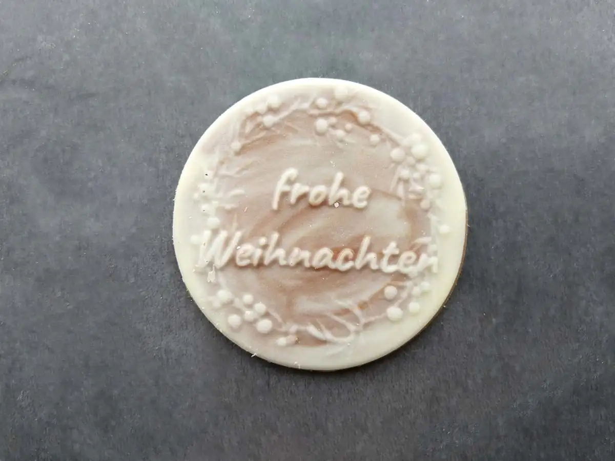 Chocolate coin "Frohe Weihnachten"