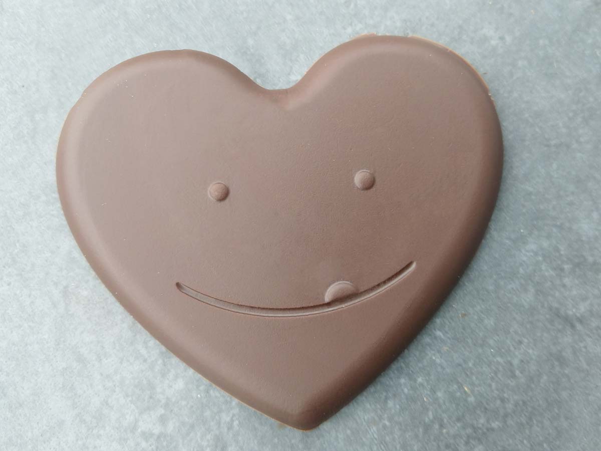 Laughing chocolate heart