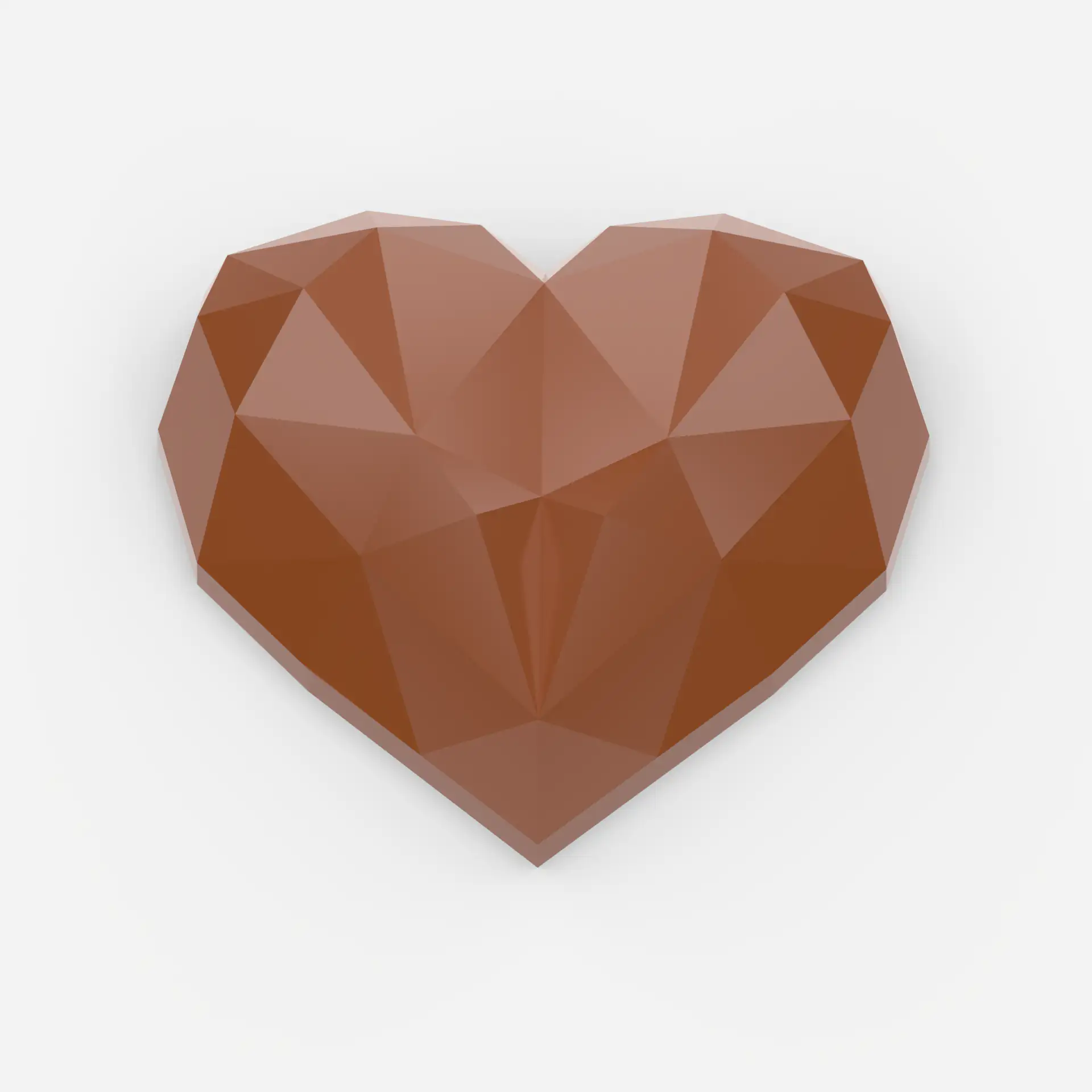 Facettiertes Polygon-Schokoladenherz als Smash Heart im edlen Diamant-Look