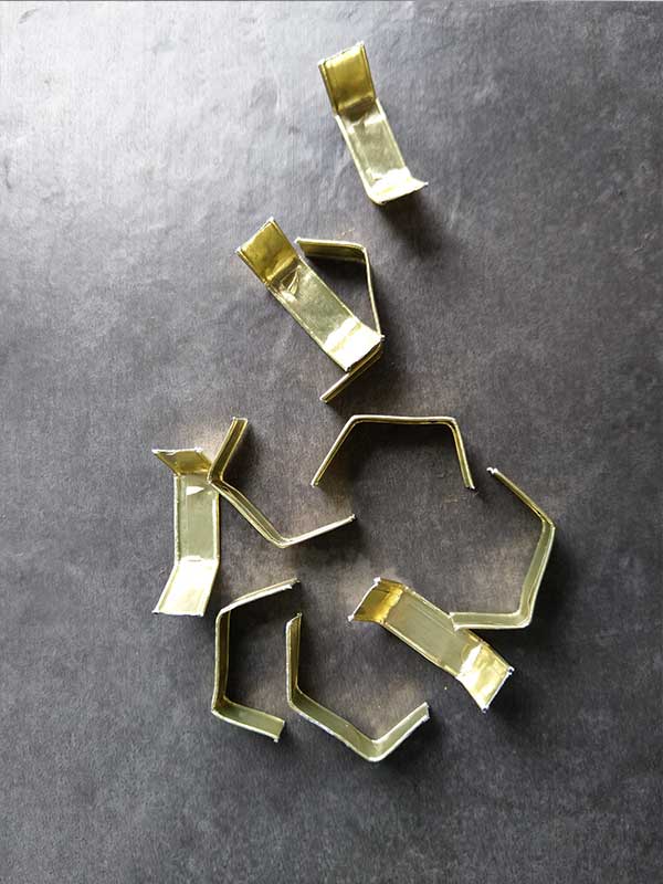 Closure clips 8 x 40 mm, gold, 10 pcs.