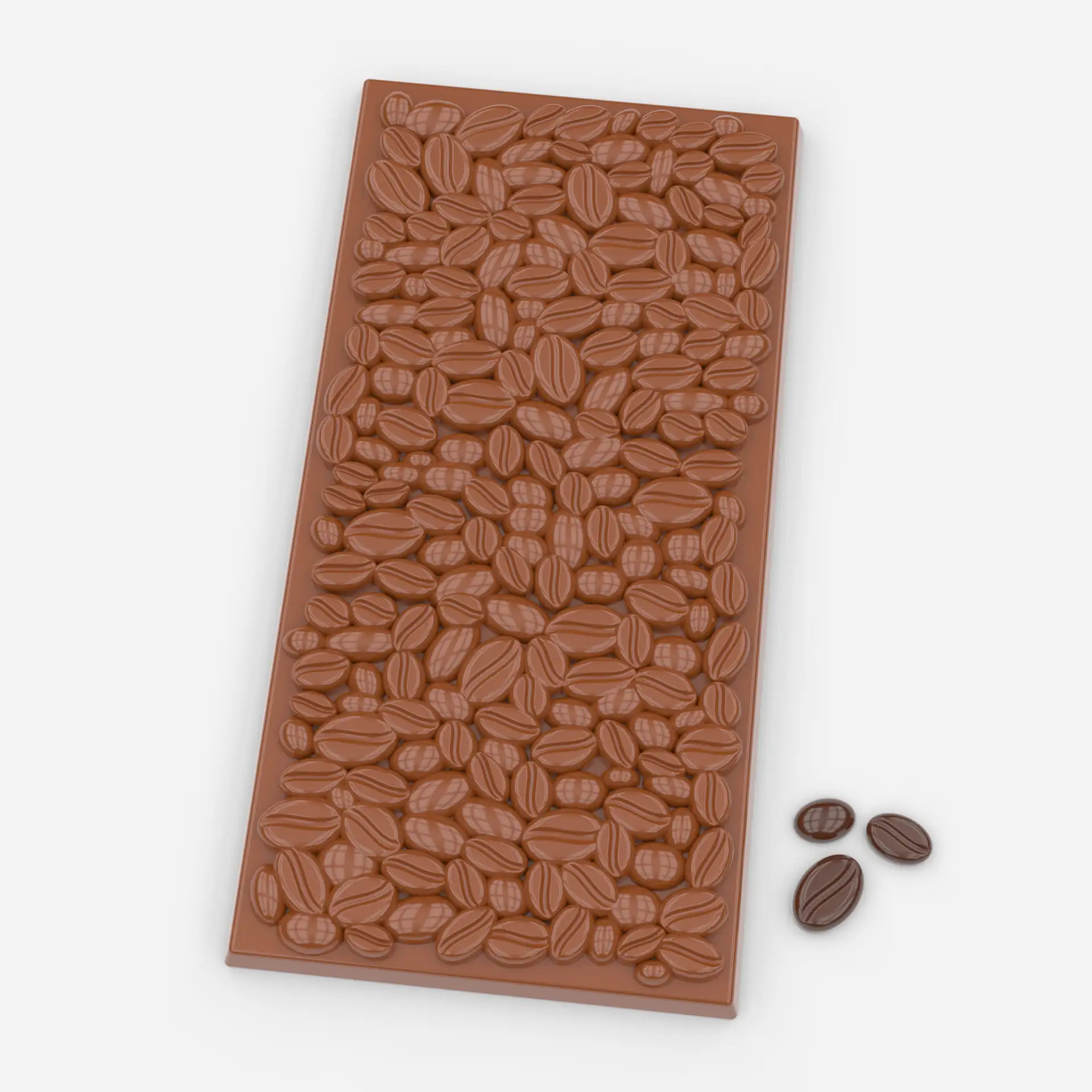 Schokoladentafel mit Kaffeebohnen auf der Oberfläche