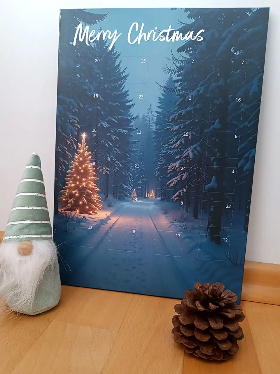 DIY-Adventskalender mit Blister-Einlage für 24 Schokoladen